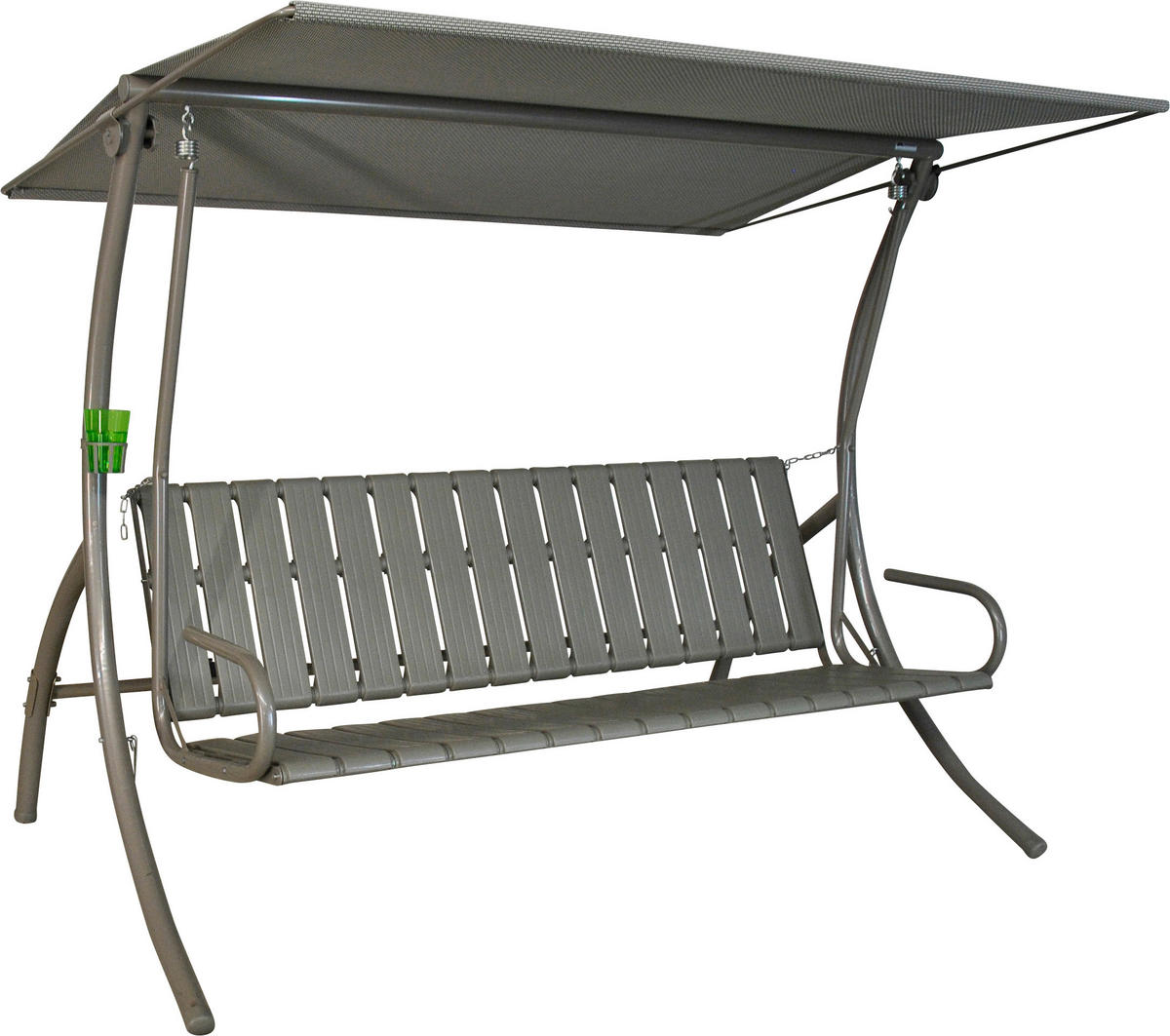 HOLLYWOODSCHAUKEL 210/160/145 cm Hellgrau, Limette  - Dunkelgrau/Anthrazit, Basics, Kunststoff/Textil (210/160/145cm) - Boxxx