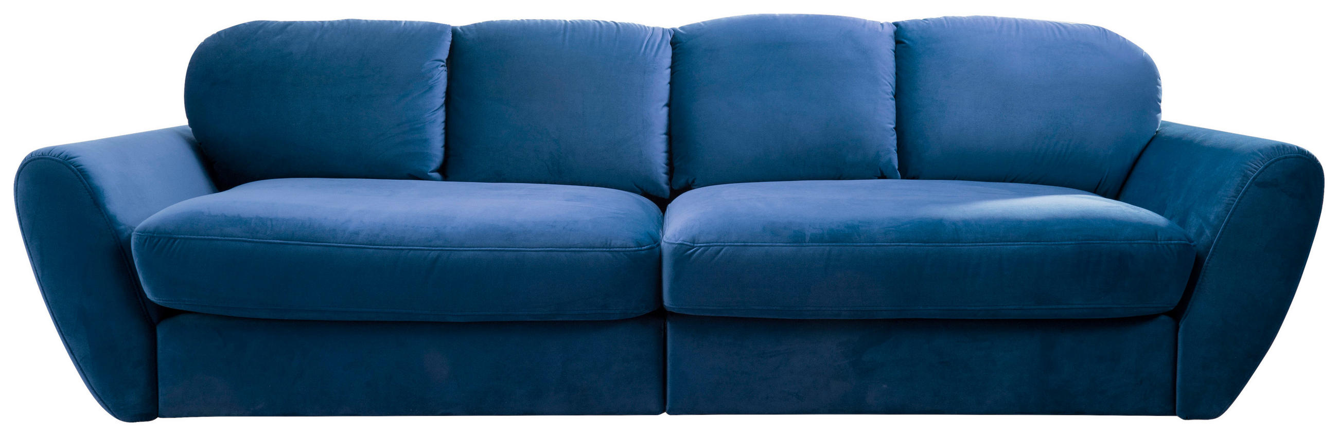 BIGSOFA Flachgewebe Blau  - Blau/Schwarz, MODERN, Kunststoff/Textil (290/96/113cm) - Cantus