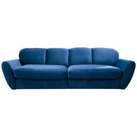BIGSOFA in Flachgewebe Blau  - Blau/Schwarz, Modern, Kunststoff/Textil (290/96/113cm) - Sit & More