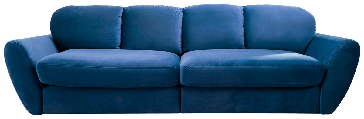 BIGSOFA in Flachgewebe Blau  - Blau/Schwarz, Modern, Kunststoff/Textil (290/96/113cm) - Sit & More