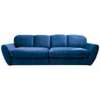 BIGSOFA Flachgewebe Blau  - Blau/Schwarz, MODERN, Kunststoff/Textil (290/96/113cm) - Cantus