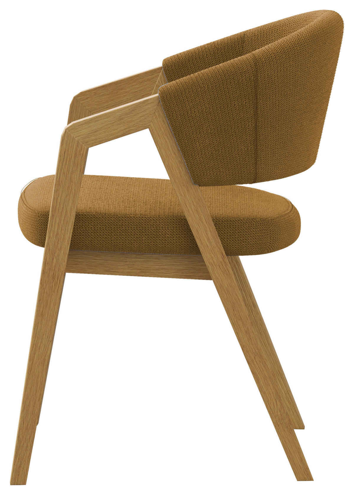 ARMLEHNSTUHL  in Mikrofaser  - Currygelb/Eichefarben, KONVENTIONELL, Holz/Textil (59/96/60cm) - Carryhome