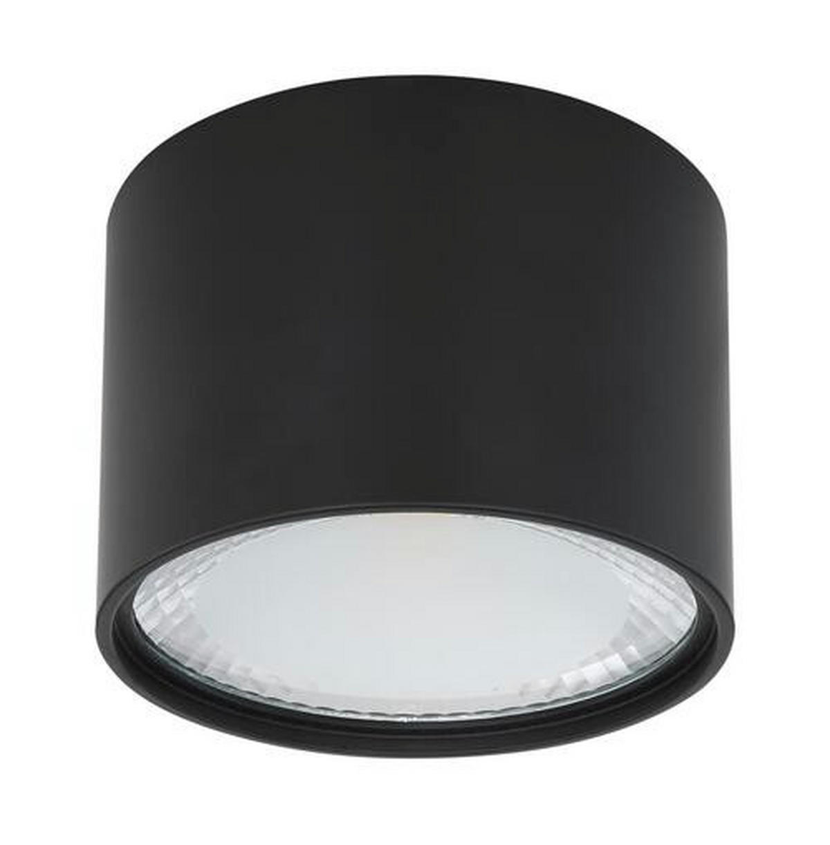 LED-DECKENLEUCHTE SERENA 11,3/8 cm   - Schwarz, Design, Glas/Metall (11,3/8cm) - Globo