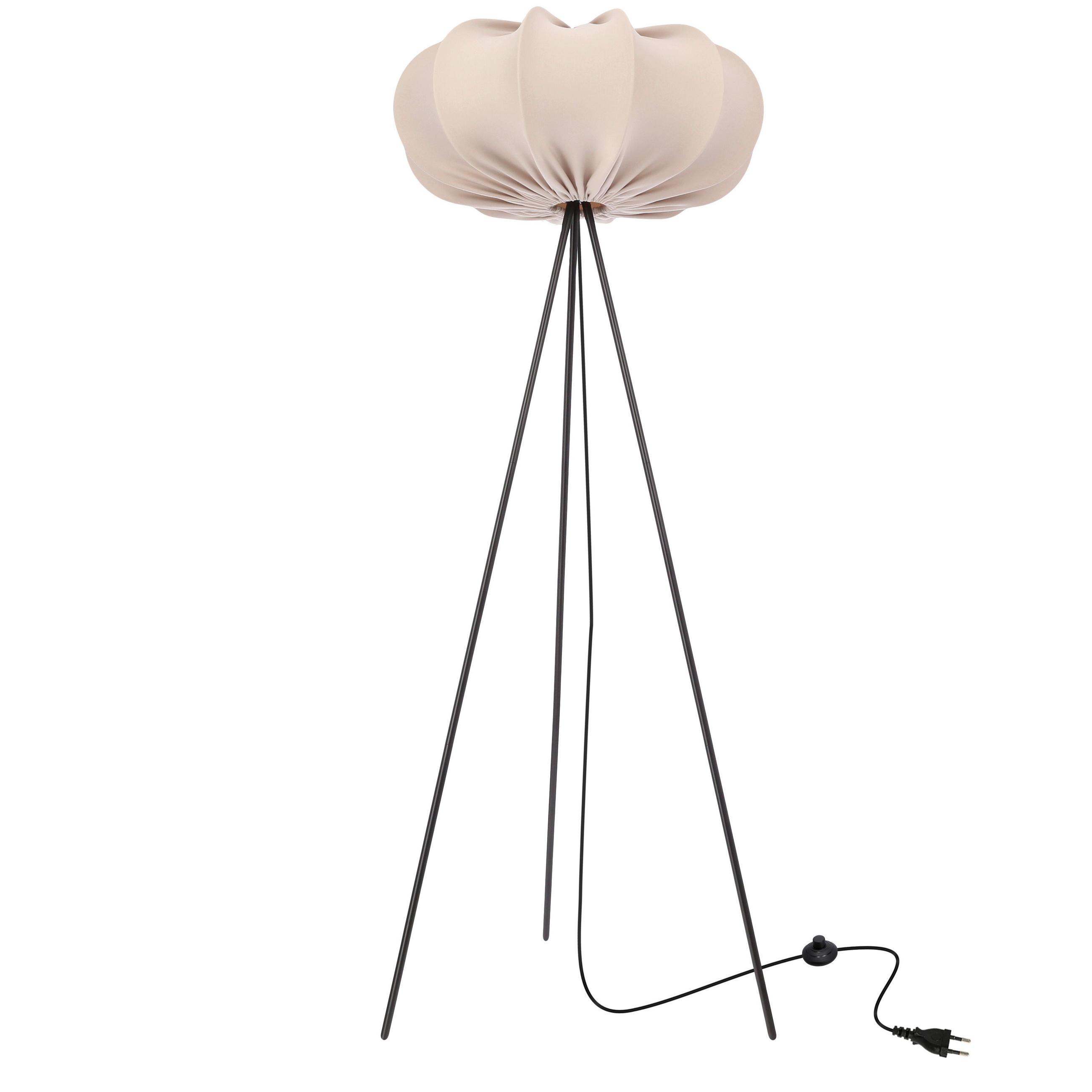 STEHLEUCHTE 52/52/147 cm    - Hellbraun/Schwarz, KONVENTIONELL, Kunststoff/Metall (52/52/147cm)