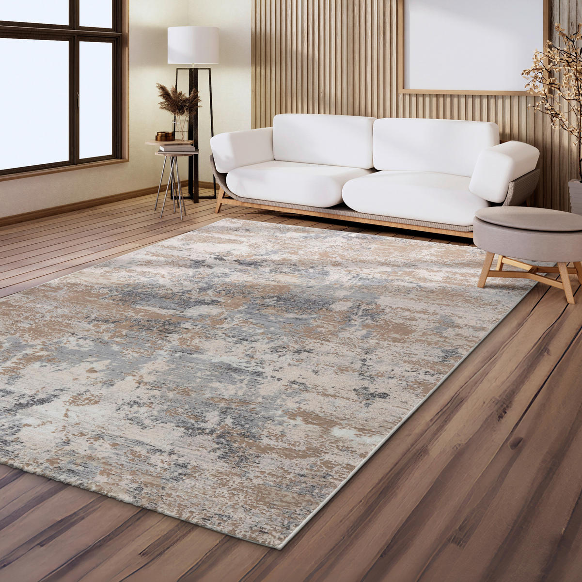 WEBTEPPICH 80/150 cm Antea Grau, Beige  - Beige/Grau, Design, Textil (80/150cm) - Novel