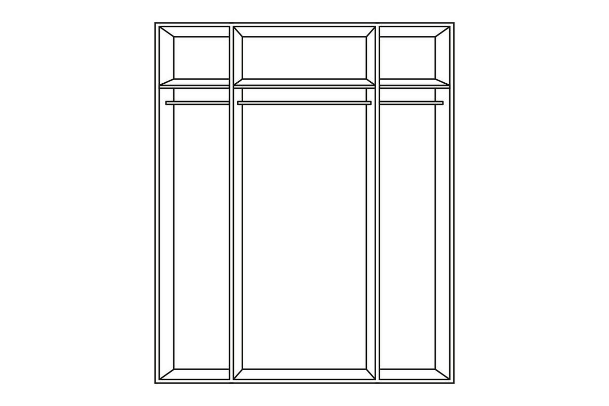 ARMOIRE À PORTES BATTANTES in Weiss, Sonoma Eiche  - Weiss/Alufarben, Design, Glas/Holzwerkstoff (181/197/54cm) - Boxxx