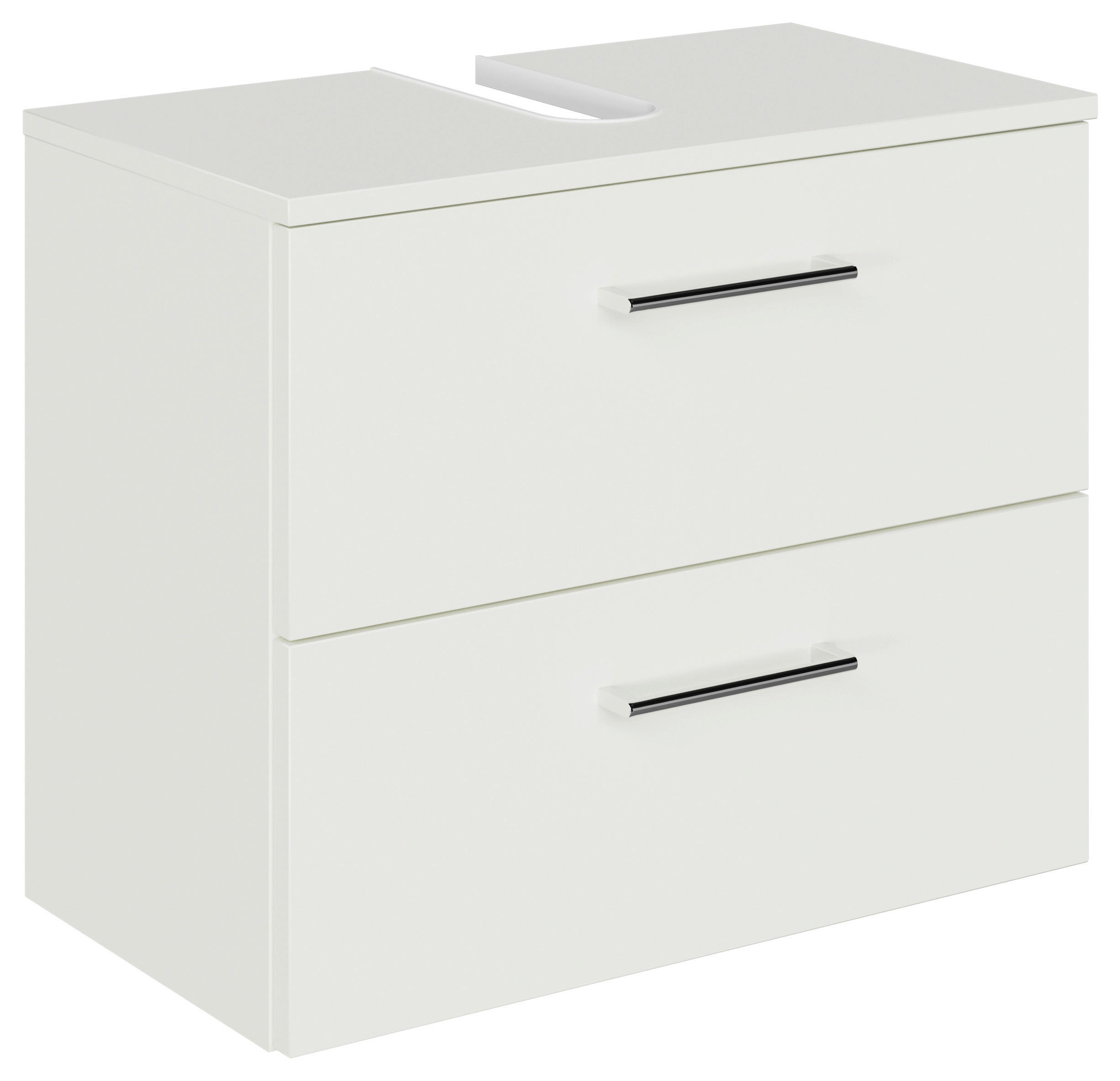 WASCHBECKENUNTERSCHRANK 60/49,8/33,3 cm  - Chromfarben/Weiß, KONVENTIONELL, Holzwerkstoff/Metall (60/49,8/33,3cm) - Sadena