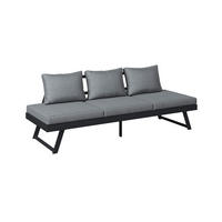 SITZBANK 204/70/69 cm Webstoff Anthrazit, Grau  - Anthrazit/Grau, Design, Textil/Metall (204/70/69cm) - Ambia Garden