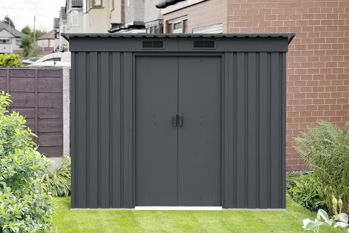 GERÄTEHAUS 217/174/110 cm  - Anthrazit, Basics, Metall (217/174/110cm)