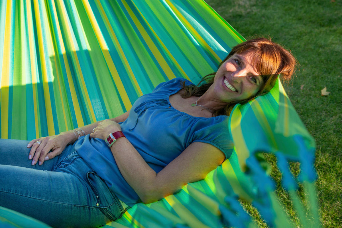 HÄNGEMATTE double outdoor  - Türkis/Gelb, KONVENTIONELL, Textil (160/350cm) - La Siesta