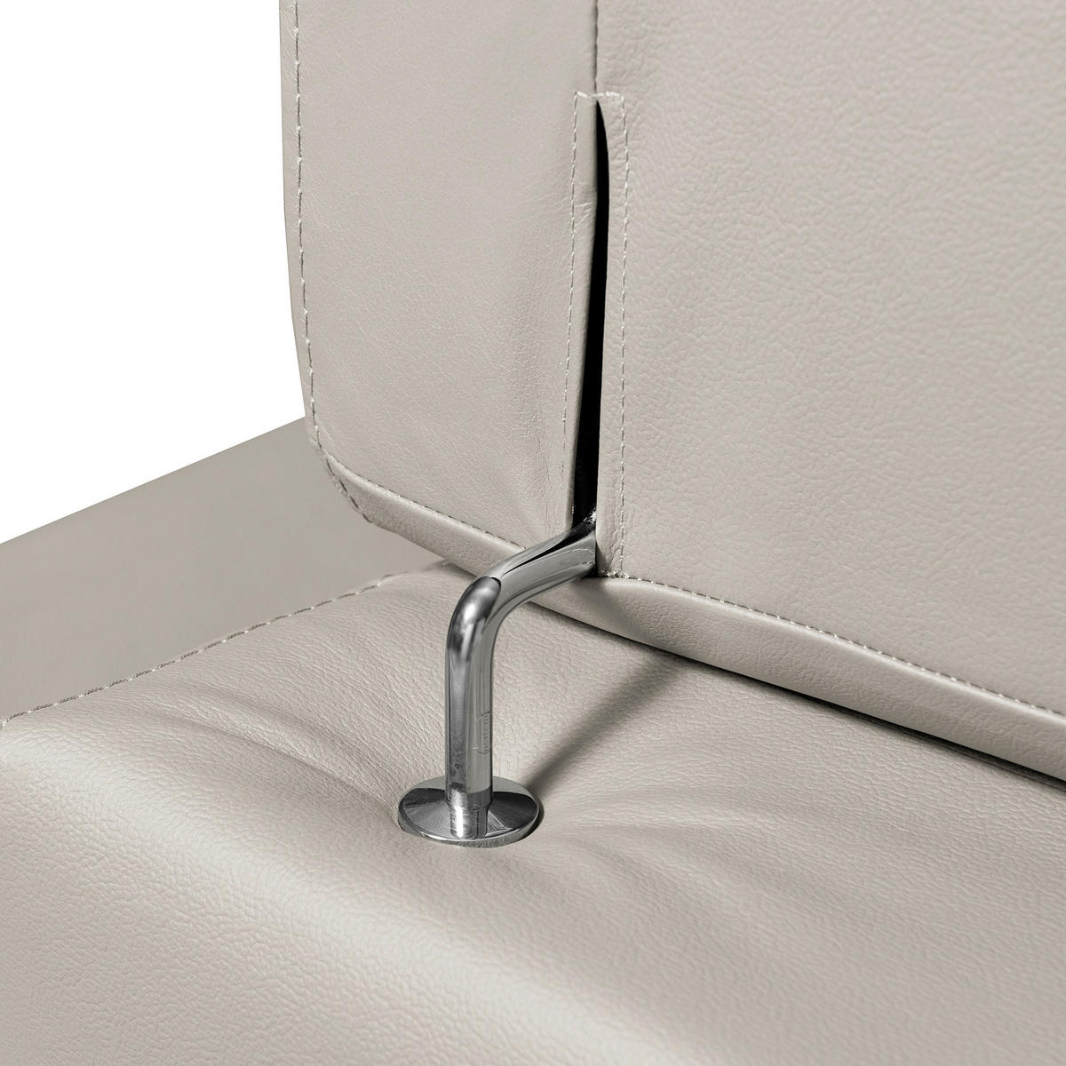 ECKSOFA  in Echtleder Platinfarben  - Platinfarben/Schwarz, Design, Leder/Holz (265/265cm) - Livetastic