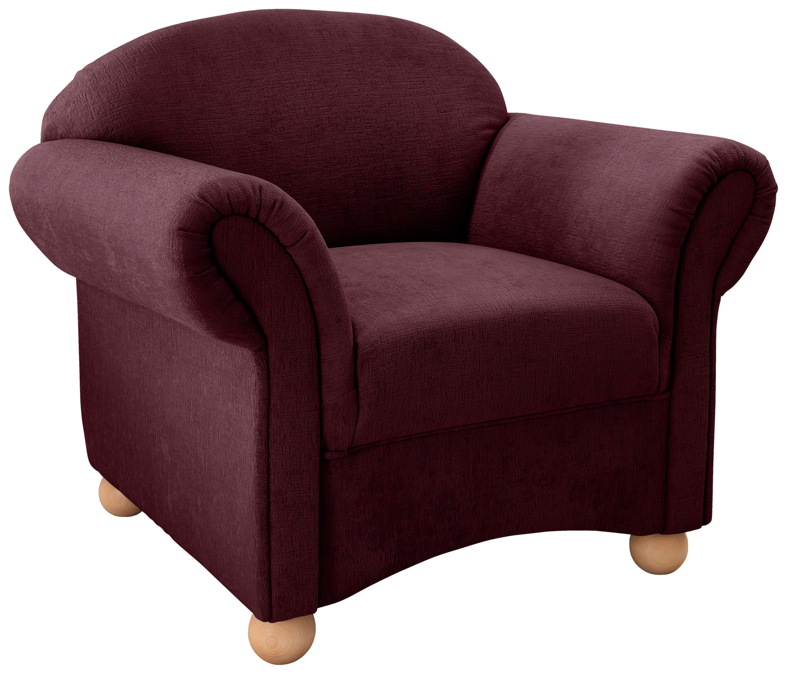 SESSEL in Mikrofaser Bordeaux  - Wildeiche/Bordeaux, KONVENTIONELL, Holz/Textil (90/84/80cm) - Livetastic