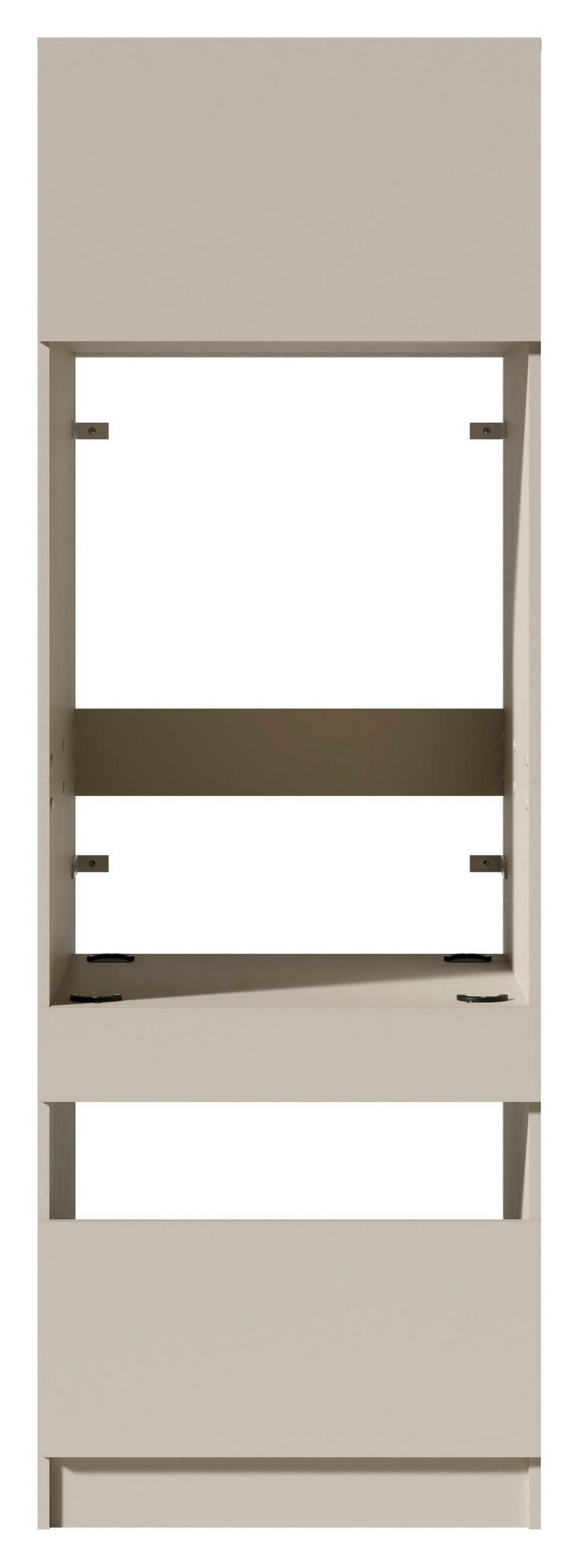 WASCHMASCHINENSCHRANK  68/200/68 cm  - Kaschmir/Schwarz, Design, Holzwerkstoff/Metall (68/200/68cm) - Milino