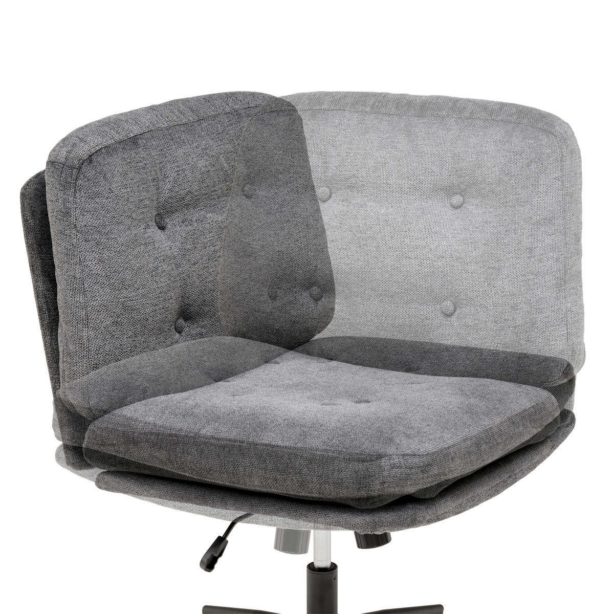 Scaun Rotativ, microfibră, gri - negru/gri, Modern, plastic/lemn (66/90/98/76cm) - MID.YOU