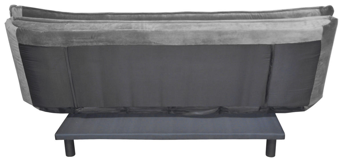 ZOFA S POSTELJNO FUNKCIJO,  svetlo siva kovina, tekstil  - črna/svetlo siva, Design, kovina/tekstil (194/90/100cm) - Ti'me