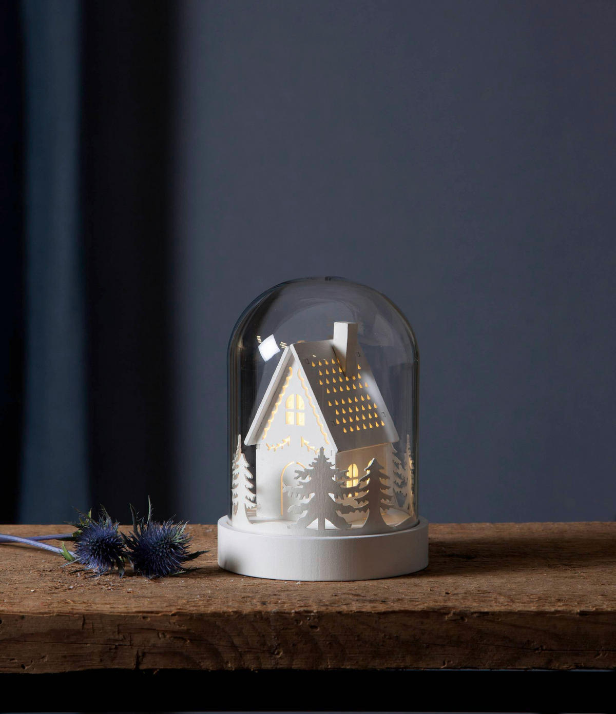 LED-DEKOLEUCHTE 12,5/17,5 cm   - Klar/Weiß, Basics, Glas/Holz (12,5/17,5cm) - Eglo