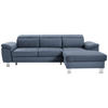ECKSOFA inkl. Funktionen Blau Webstoff  - Blau/Silberfarben, Design, Textil/Metall (250/167cm) - Xora