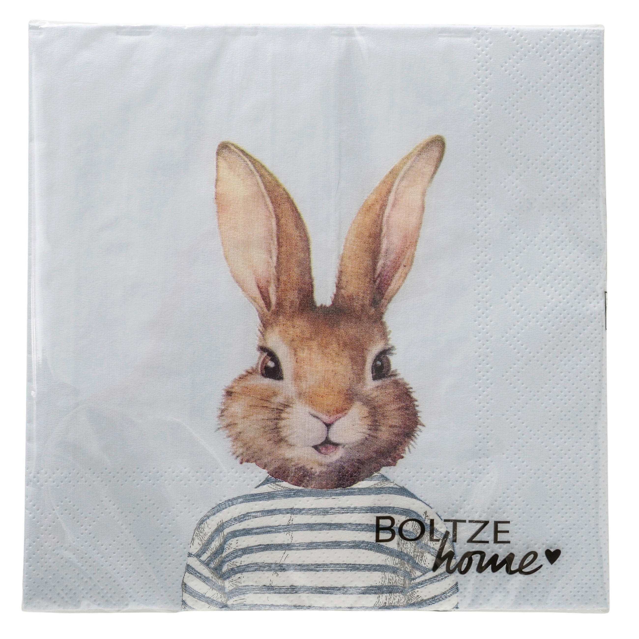 SERVIETTE   17/17/3 cm  - Hellbraun/Hellblau, Basics, Papier (17/17/3cm)