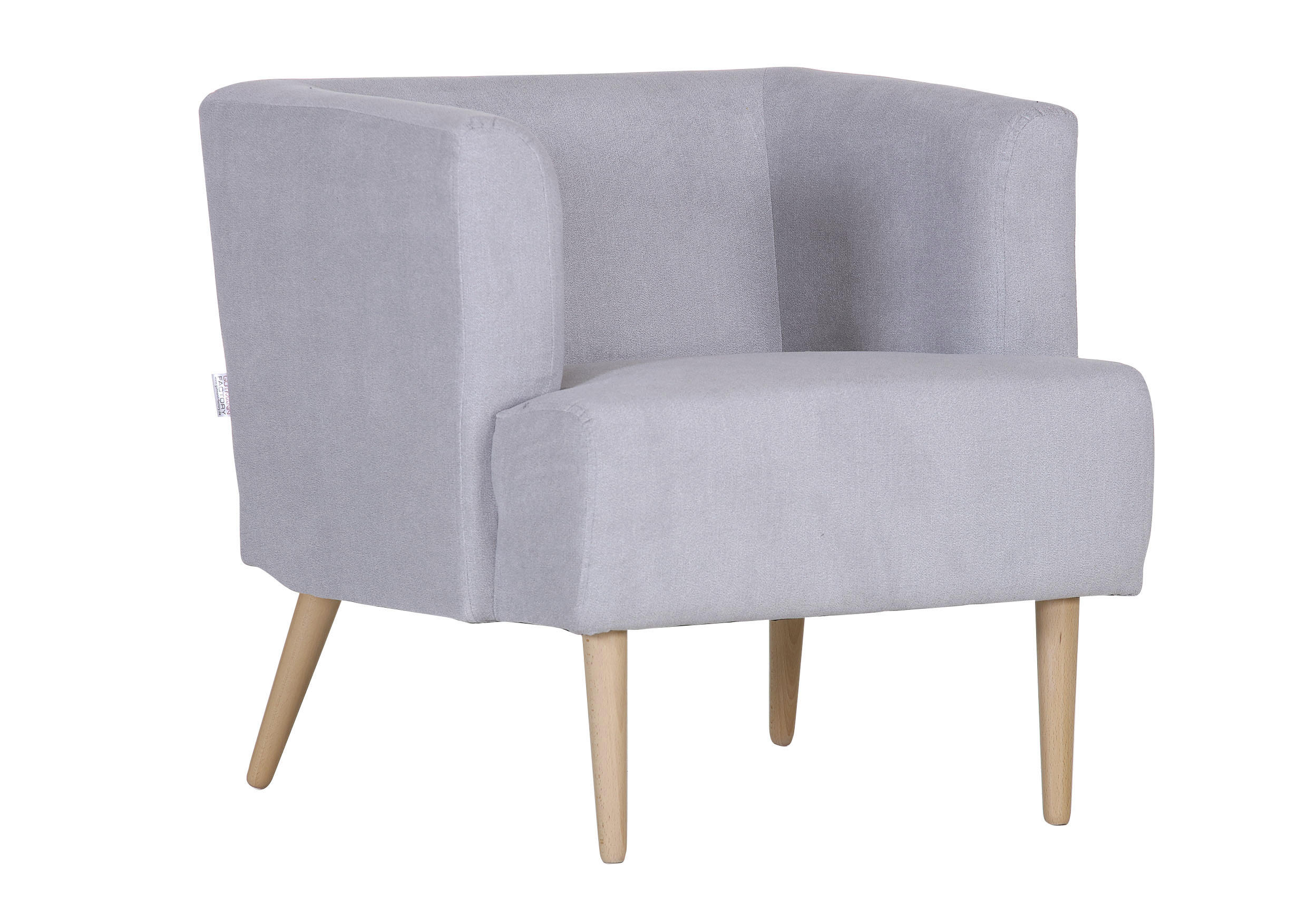 SESSEL Flachgewebe Hellgrau - Hellgrau/Naturfarben, KONVENTIONELL, Holz/Textil (73/72/75cm) - Livetastic