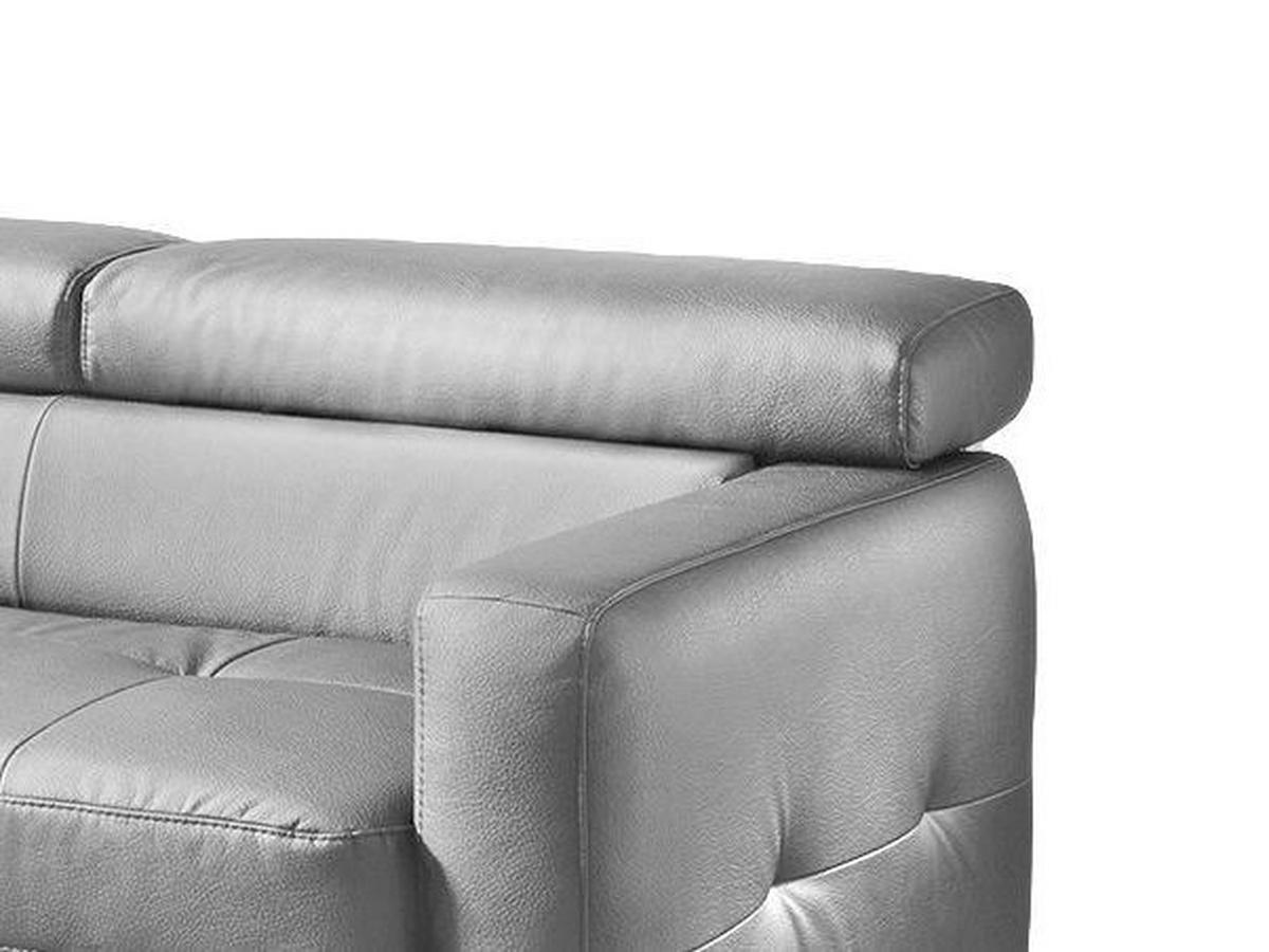 ECKSOFA in Echtleder Grau  - Chromfarben/Grau, Design, Leder/Metall (169/226cm) - Livetastic