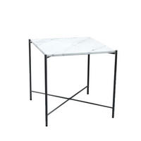 BEISTELLTISCH 40/40/40 cm Grau, Weiß quadratisch  - Dunkelgrau/Weiß, Trend, Stein/Metall (40/40/40cm) - Landscape