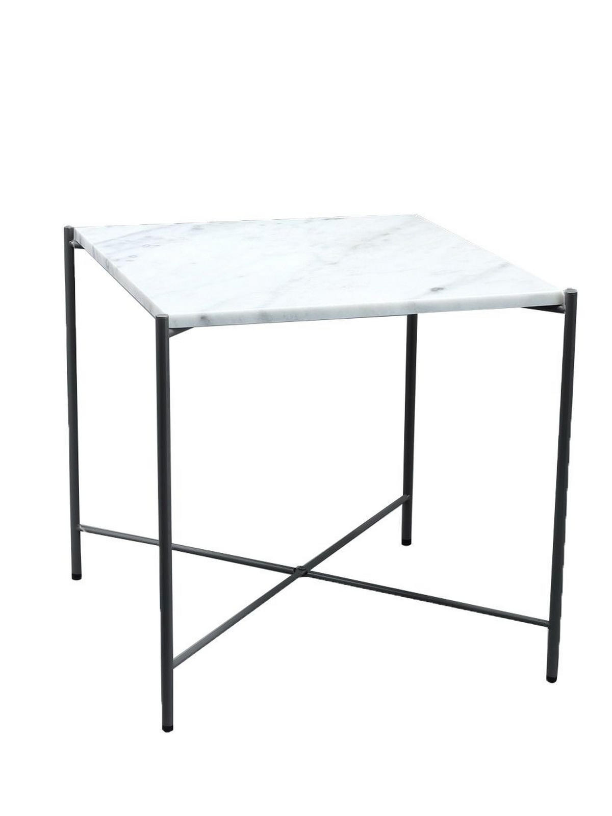 BEISTELLTISCH 40/40/40 cm Grau, Weiß quadratisch  - Dunkelgrau/Weiß, Trend, Stein/Metall (40/40/40cm) - Landscape