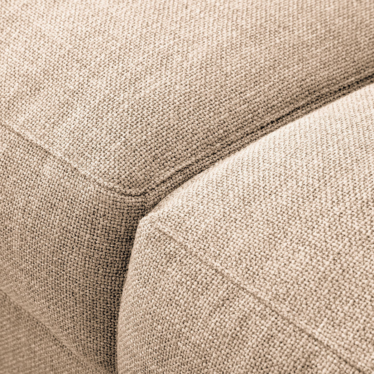 3-SITZER-SOFA Webstoff Beige  - Beige/Schwarz, Design, Kunststoff/Textil (250/80/117cm) - home24