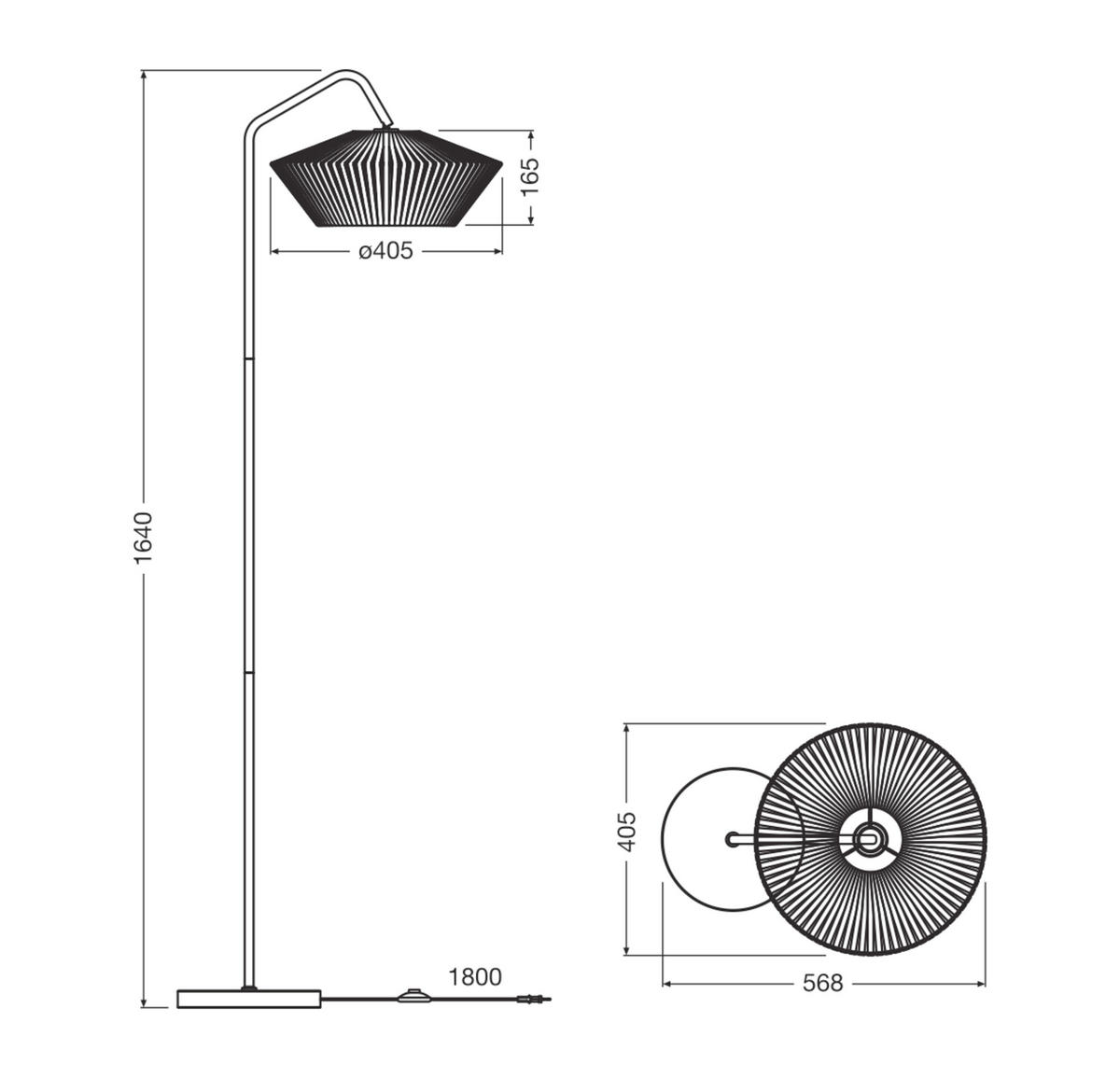 STEHLEUCHTE 40,5/56,8/164 cm   - Dunkelgrau, Basics, Textil/Metall (40,5/56,8/164cm) - Osram