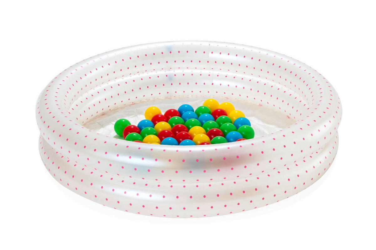DETSKÝ NAFUKOVACÍ BAZÉN 91/20 cm - priehľadné/modrá, Basics, plast (91/20cm) - Bestway