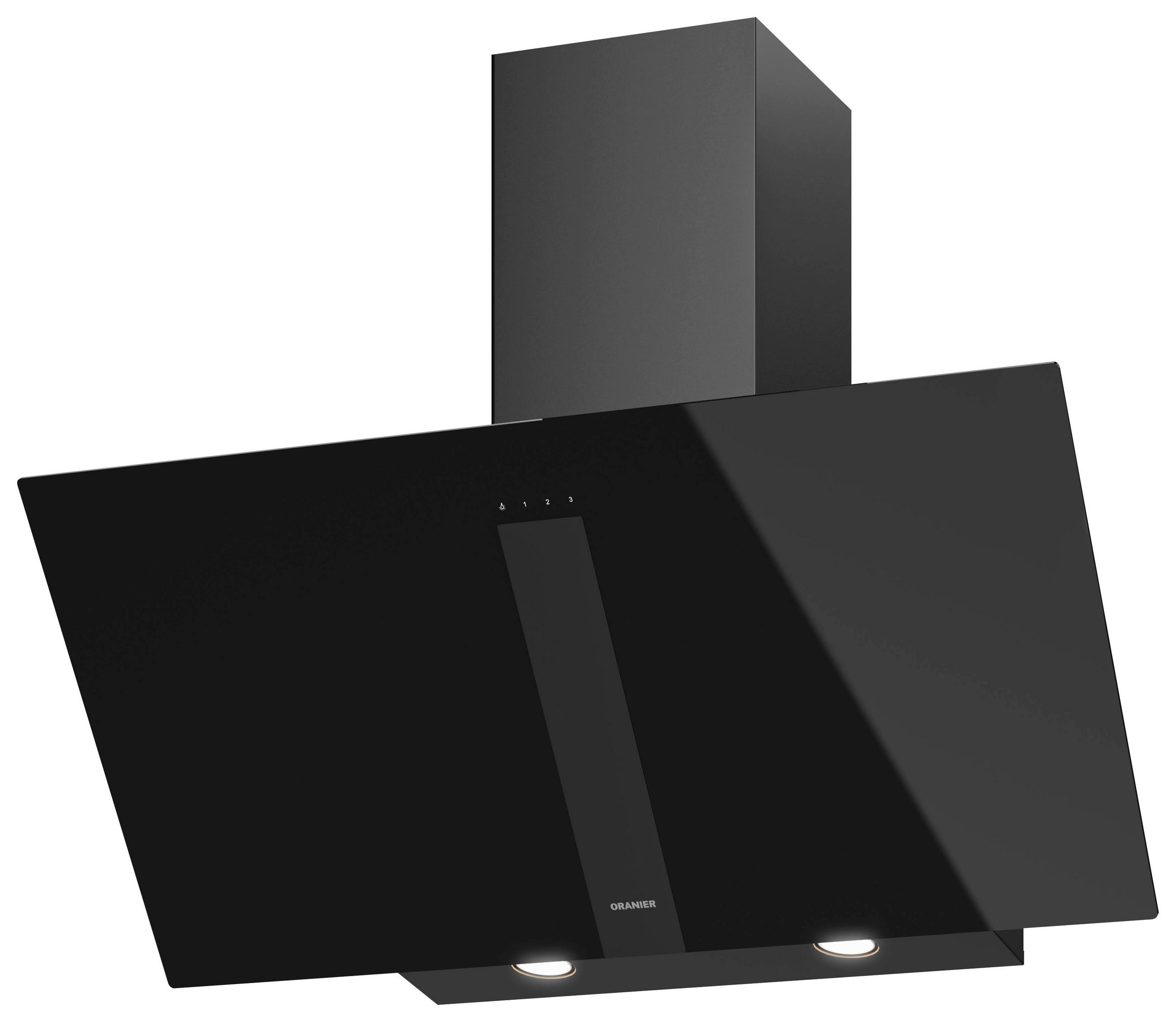 DUNSTABZUGSHAUBE UNA90S1  - Schwarz, Basics, Glas/Metall (89,6/76,7-115,2/39,2cm) - Oranier