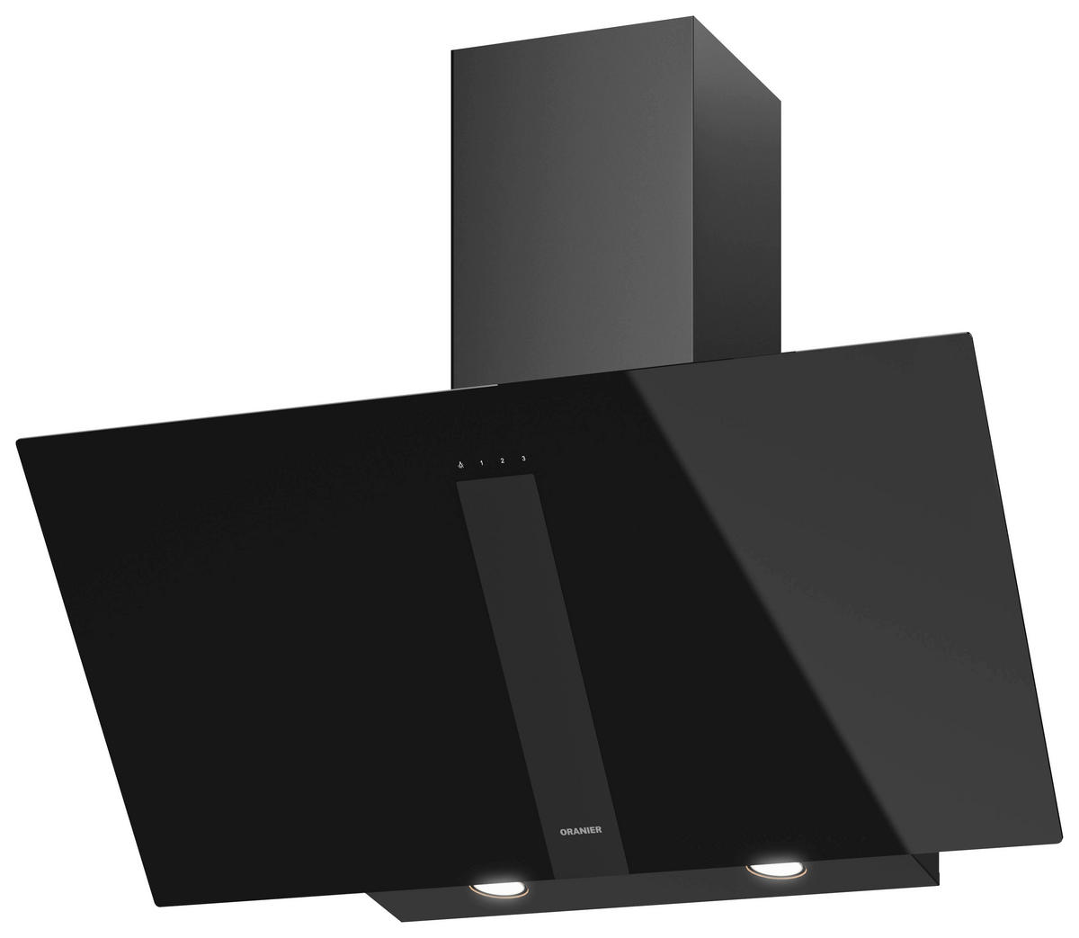 DUNSTABZUGSHAUBE UNA90S1  - Schwarz, Basics, Glas/Metall (89,6/76,7-115,2/39,2cm) - Oranier