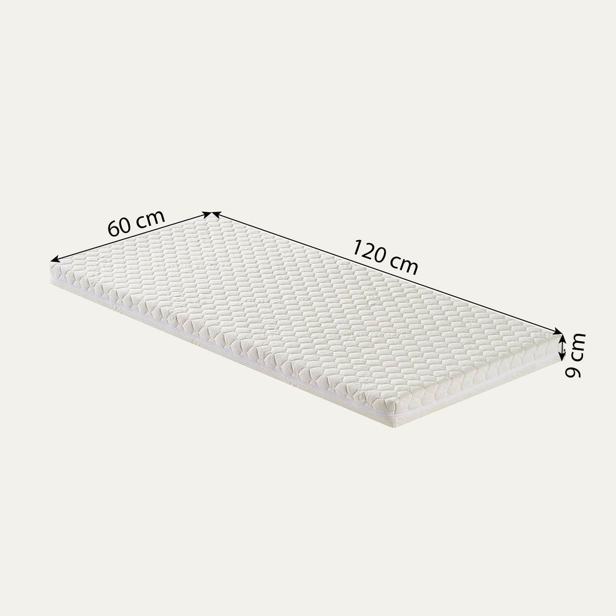 BABYMATRATZE 120/9/60 cm  - Weiß, Basics, Textil (120/9/60cm) - Hoppekids