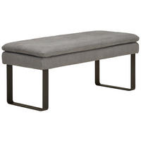 HOCKERBANK 123/53/55 cm Flachgewebe Grau Metall  - Schwarz/Grau, Design, Textil/Metall (123/53/55cm) - Novel