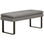 HOCKERBANK 123/53/55 cm Flachgewebe Grau Metall  - Schwarz/Grau, Design, Textil/Metall (123/53/55cm) - Novel