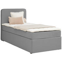 AMERICKÁ POSTEĽ, 90/200 cm, svetlosivá - svetlosivá, Konventionell, drevo/textil (90/200cm) - P & B