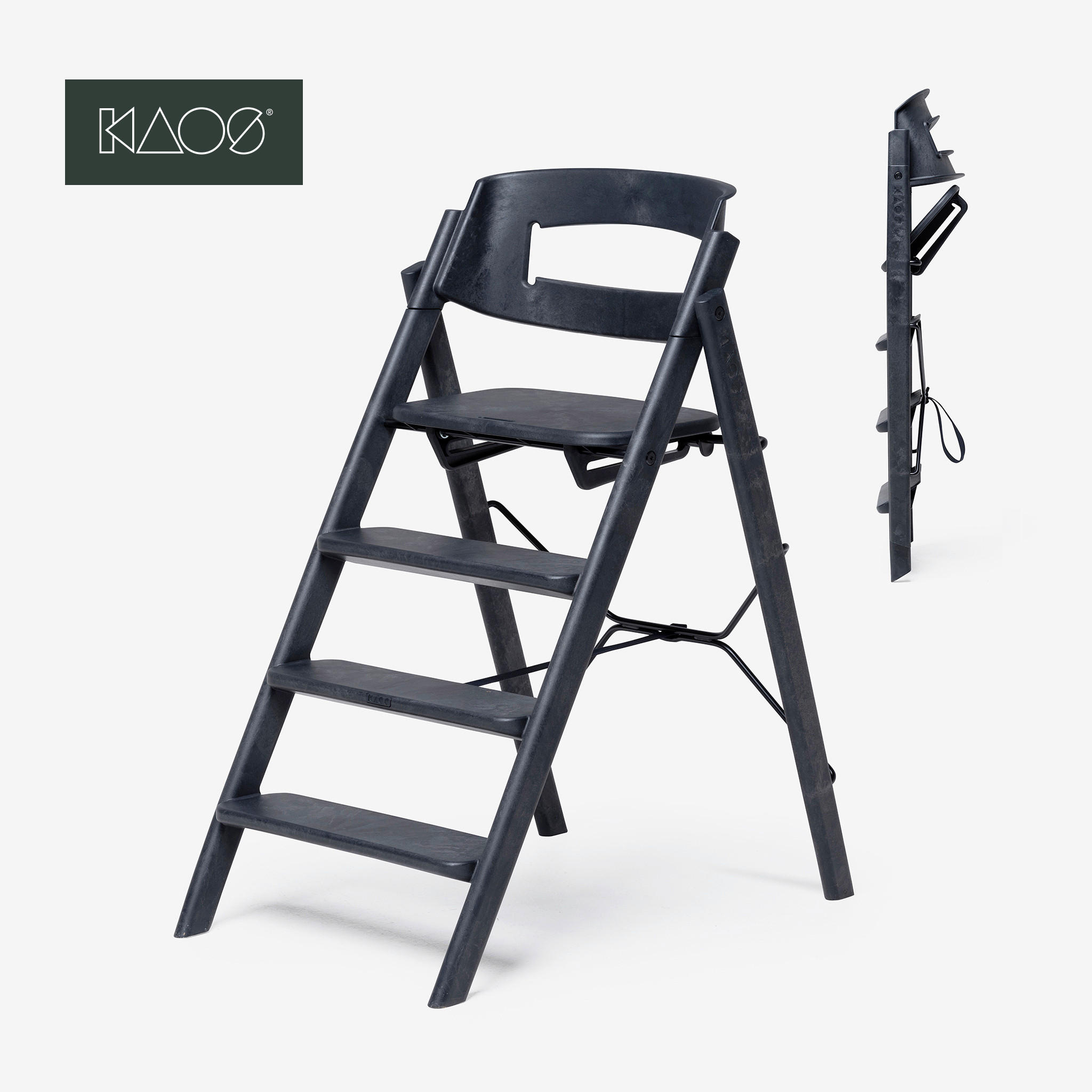 HRANILICA  KAOS Klapp High Chair  - crna, Osnovno, plastika (45,5/60/81cm)