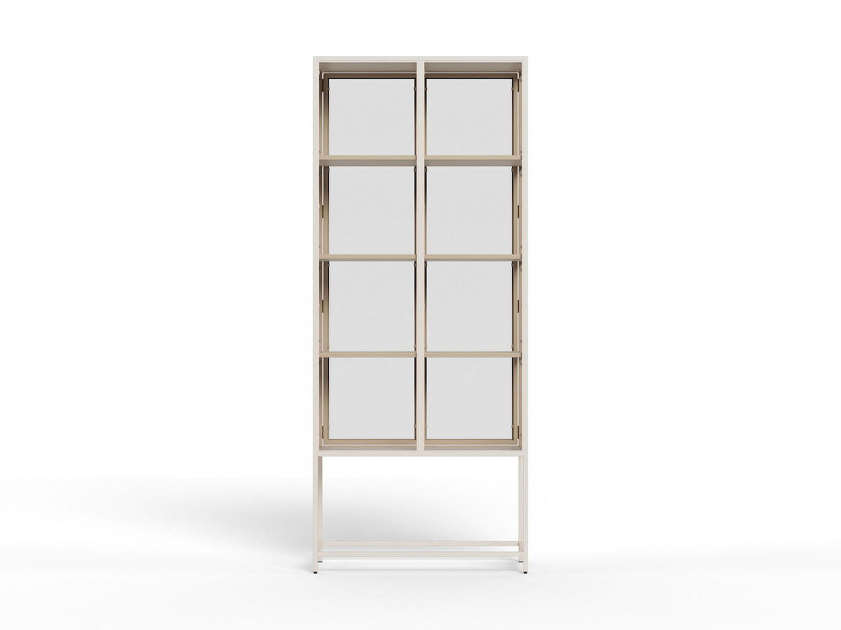 VITRINE SEAFORD in Grau  - Klar/Grau, Design, Glas/Holzwerkstoff (77/185,6/35cm) - MID.YOU
