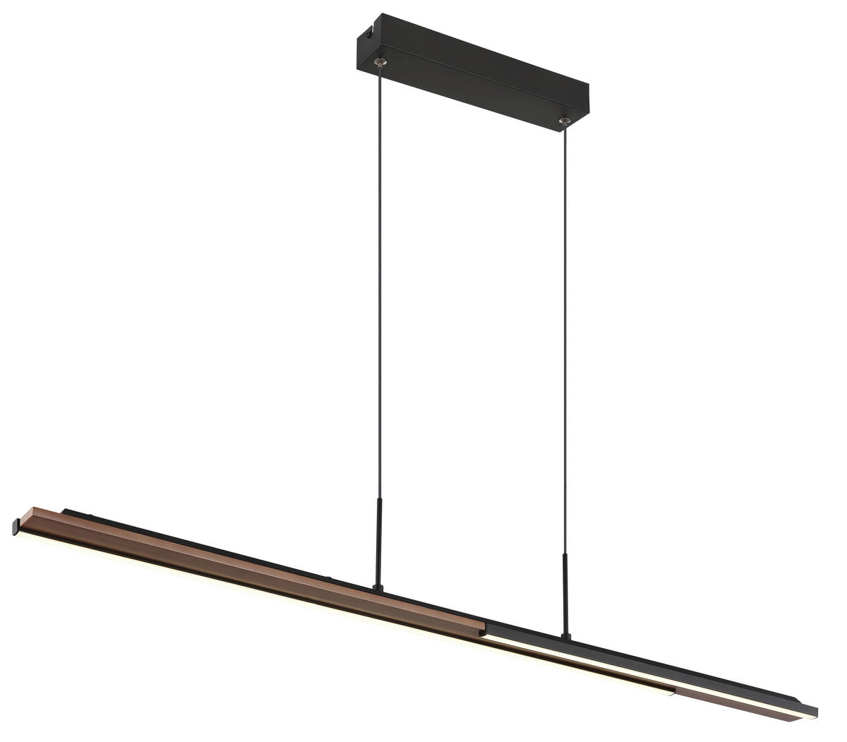 LED-HÄNGELEUCHTE 100,4/6/150 cm  - Dunkelbraun/Schwarz, Design, Kunststoff/Metall (100,4/6/150cm) - Globo