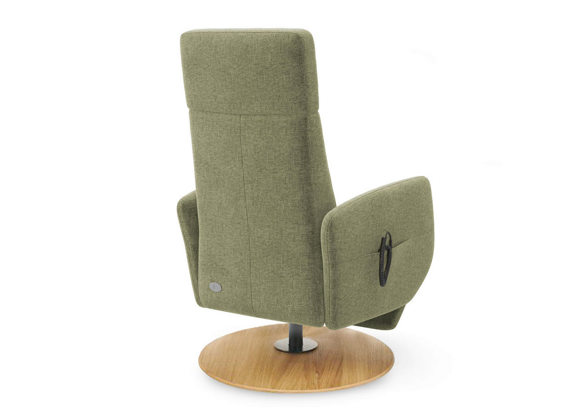 RELAXSESSEL Flachgewebe Aufstehhilfe    - Eichefarben/Hellgrün, KONVENTIONELL, Holz/Textil (71/110/82cm) - Sit & More