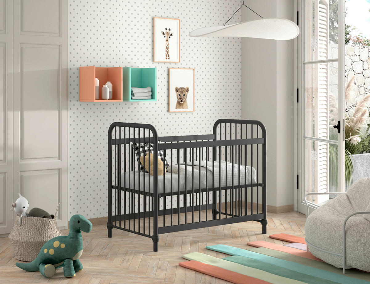 GITTERBETT   60/120 cm  - Schwarz, ROMANTIK / LANDHAUS, Metall (60/120cm) - MID.YOU