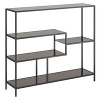 REGAL Anthrazit, Schwarz  - Anthrazit/Schwarz, Design, Glas/Metall (115/100/30cm) - Kare-Design