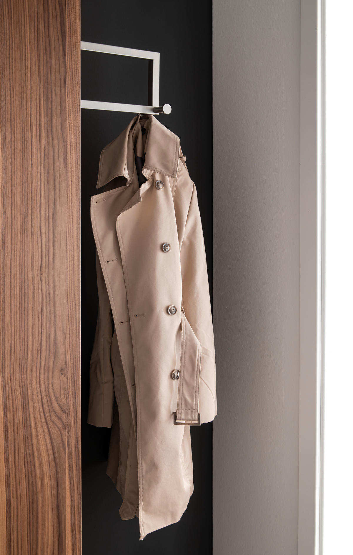GARDEROBE  in 240/198/29 cm  - Graubraun/Nussbaumfarben, Design, Holzwerkstoff (240/198/29cm) - Moderano