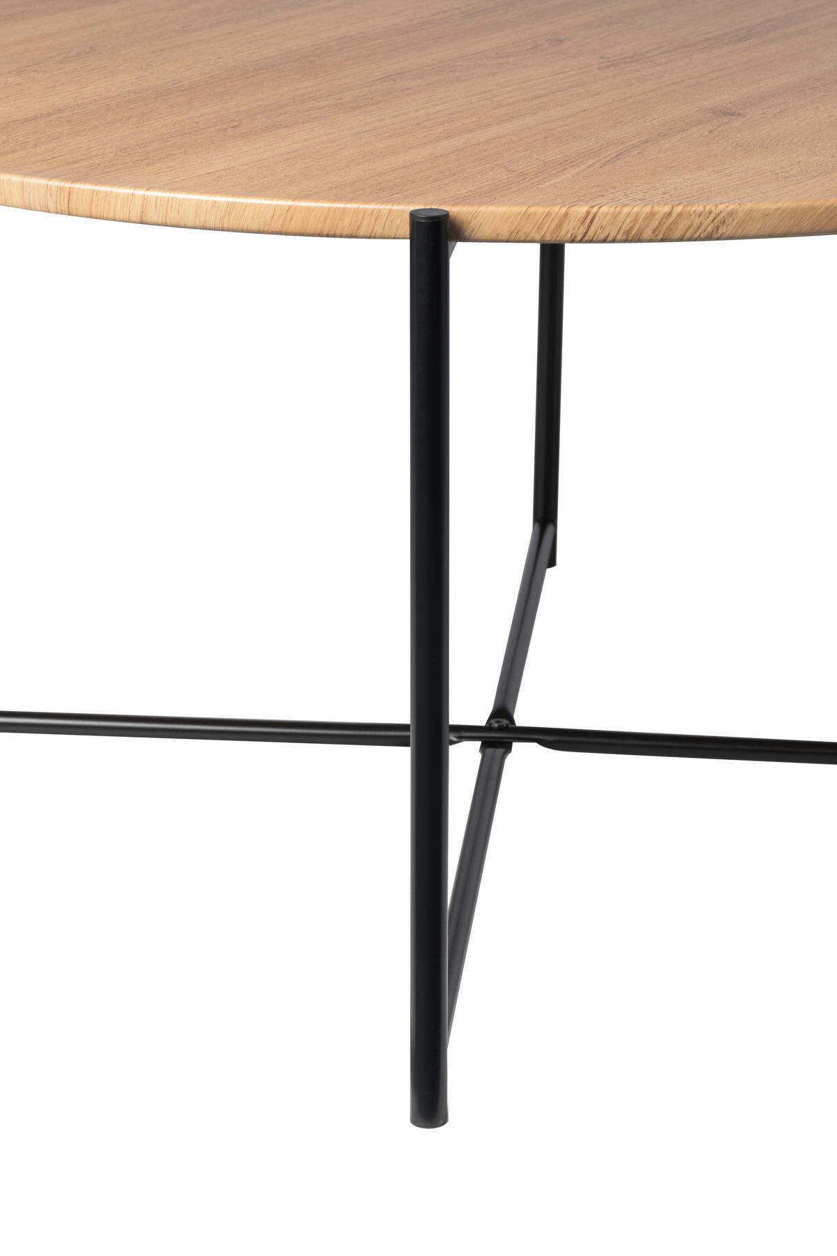 COUCHTISCH Walnuss furniert rund Schwarz, Eichefarben  - Eichefarben/Schwarz, Design, Holz/Holzwerkstoff (83/40cm) - MID.YOU