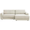 ECKSOFA BOURBON Creme Cord  - Creme/Schwarz, MODERN, Textil (250/176cm) - Trendmanufaktur