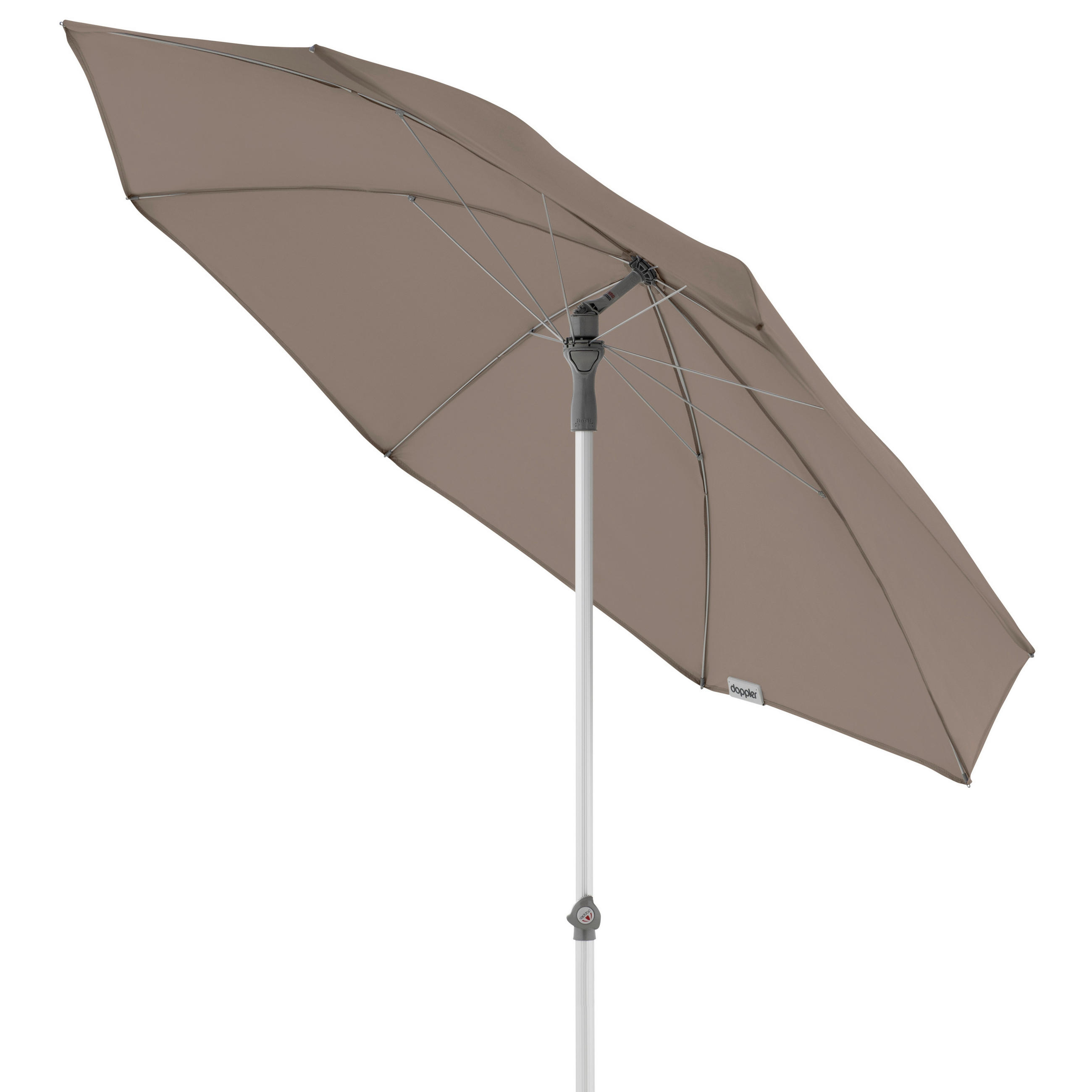 SONNENSCHIRM 200 cm Greige  - Greige/Silberfarben, KONVENTIONELL, Textil/Metall (200cm) - Doppler