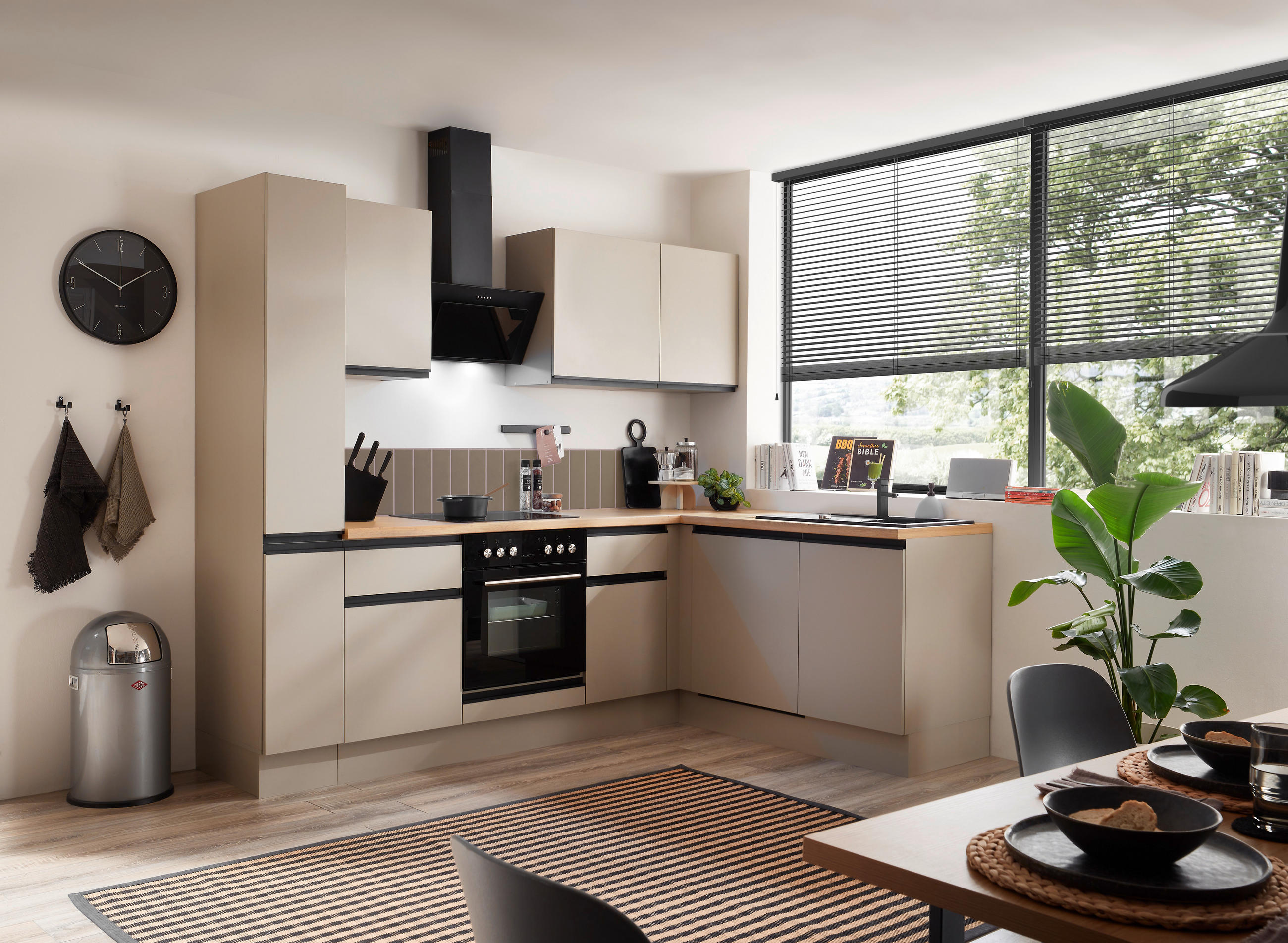 ECKKÜCHE 250/175 cm  in Seidengrau  - Eichefarben/Seidengrau, Trend, Holzwerkstoff/Metall (250/175cm) - P & B