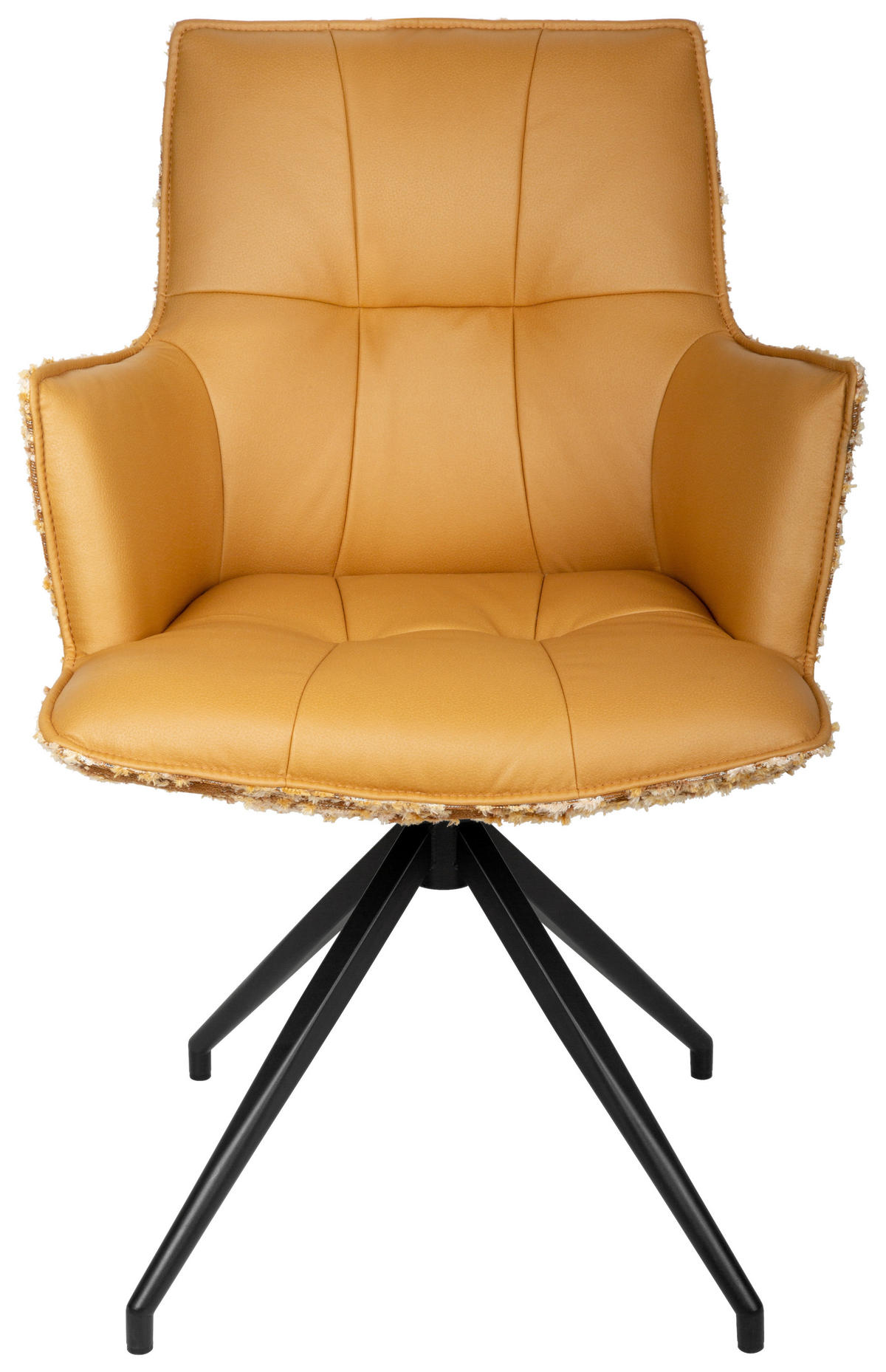 ARMLEHNSTUHL  in Eisen Jacquard, Mikrofaser  - Cognac/Schwarz, Design, Textil/Metall (59/89,5/63cm) - Novel
