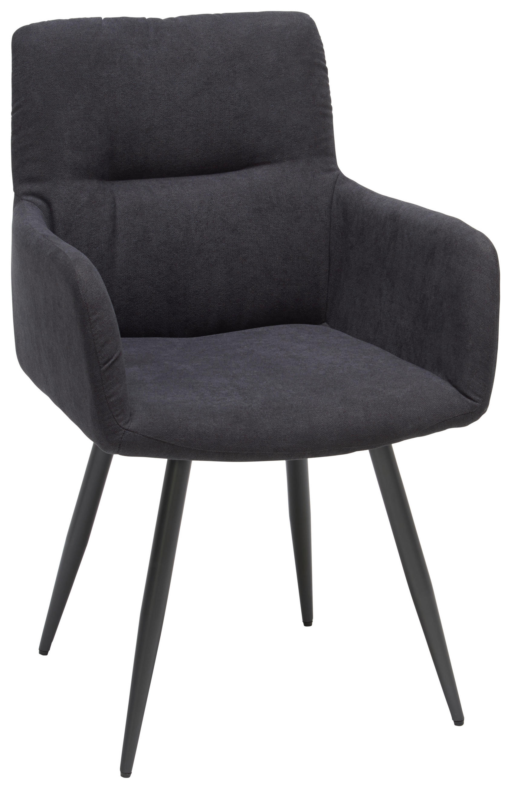 STOLIČKA S PODRÚČKAMI, tkaná textília, antracitová - antracitová, Konventionell, kov/textil (57/88/62cm) - Hom`in