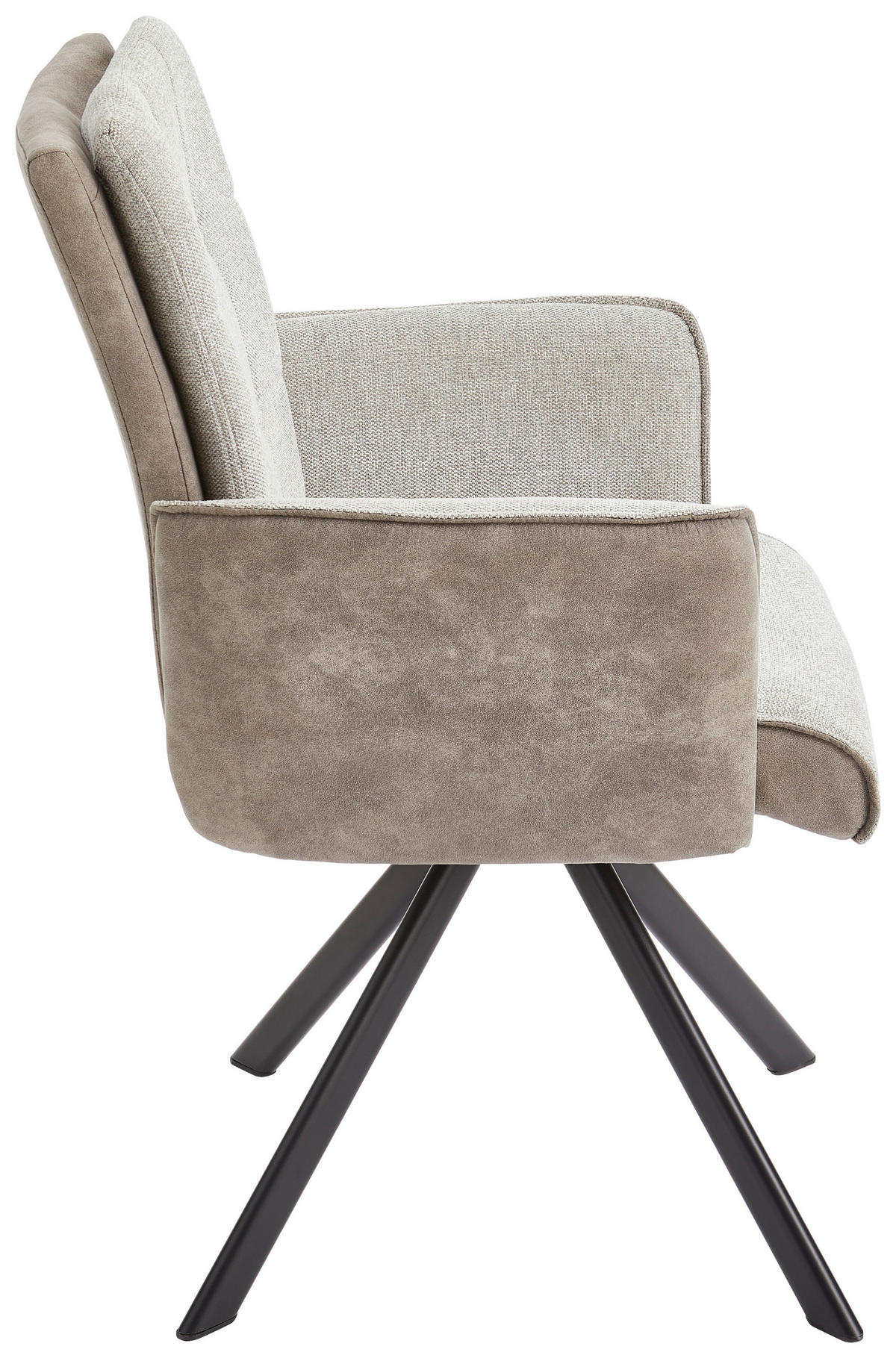ARMLEHNSTUHL  in Eisen Webstoff, Leinenoptik  - Schwarz/Grau, MODERN, Holz/Textil (61/91/64cm) - Livetastic