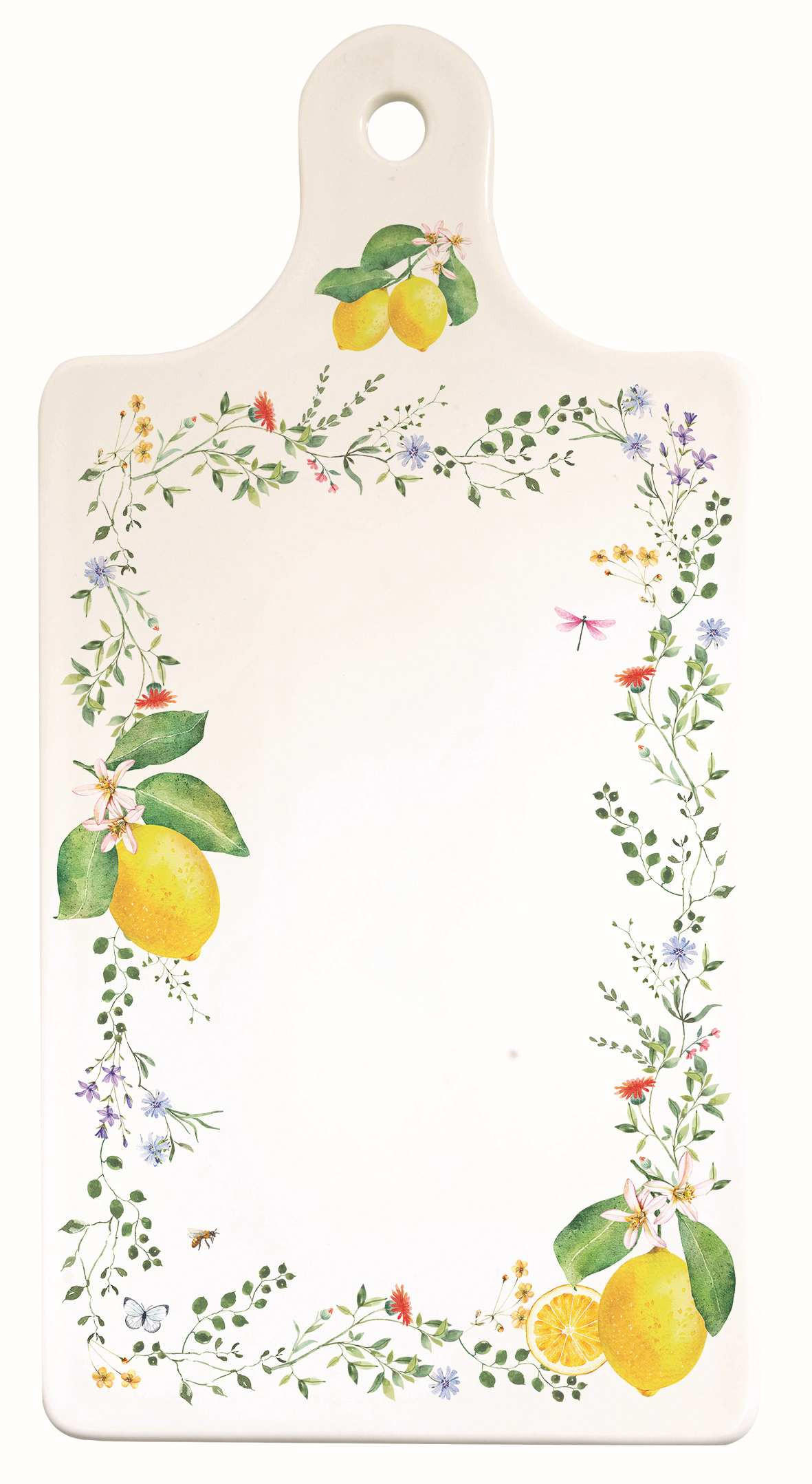 DASKA ZA SERVIRANJE  keramika  - bela visoki sjaj/žuta, Osnovno, keramika (34.5/18/2cm)